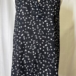 J. Crew Black and White Sleeveless Floral Top. GUC.